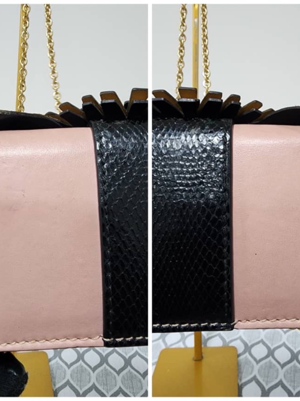 Authentic Burberry Owl Chain-Linked Crossbody Bag Multicolored - Picture 6 of 15